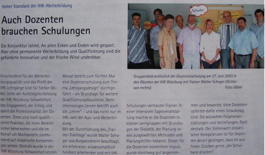 Train the Trainer: Dozentenqualifizierung an der IHK Würzburg