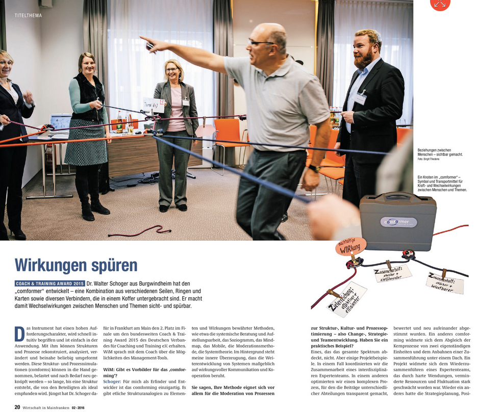 Wirkungen spüren. Walter Schoger überzeugt im Finale des Coach & Trainer-Awards 2015