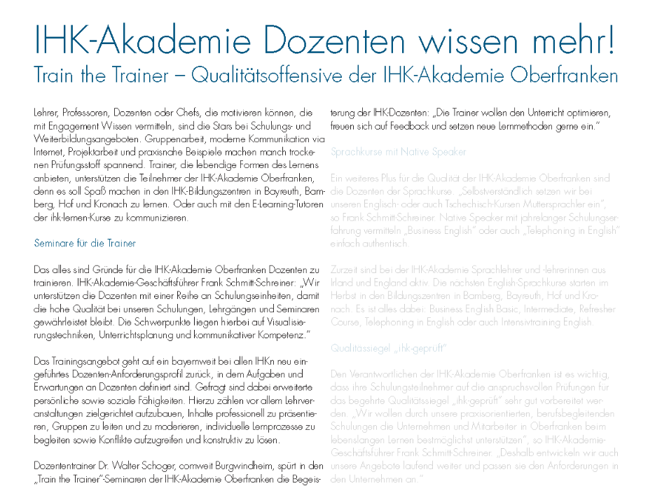Weiterbildungsreihe für oberfränkische IHK-Dozent.innen