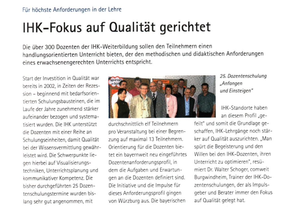 Train-the-Trainer Reihe an der IHK Mainfranken stärkt Qualität der Weiterbildung